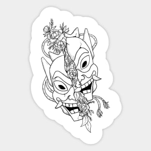 Split Blue Spirit Mask Sticker